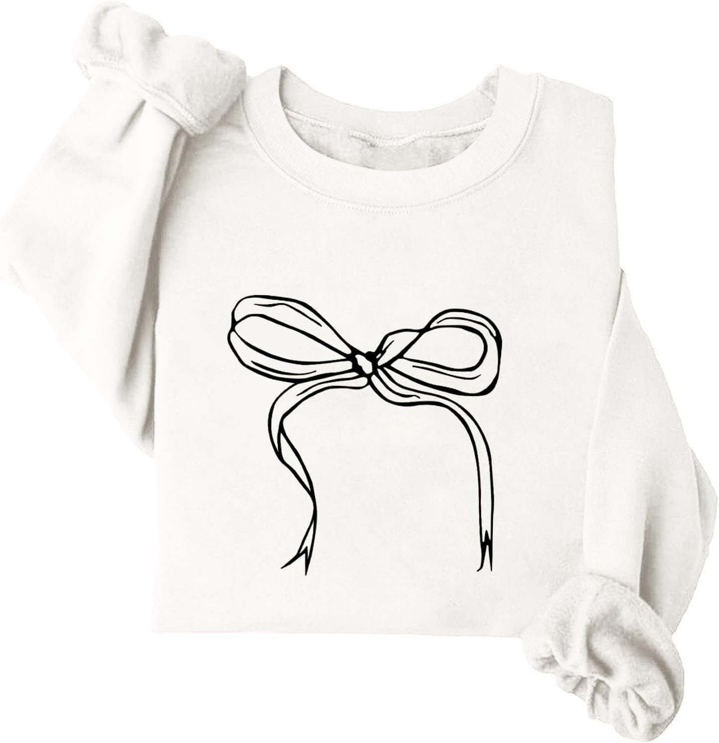 Cute Bow Plus Size Sweatshirt for Fall Comfort