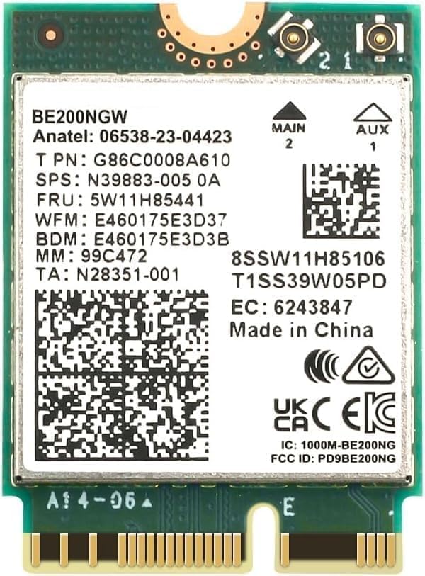 BE200 WiFi 7 Card - Tri-Band M.2 PCIe Adapter for Gaming