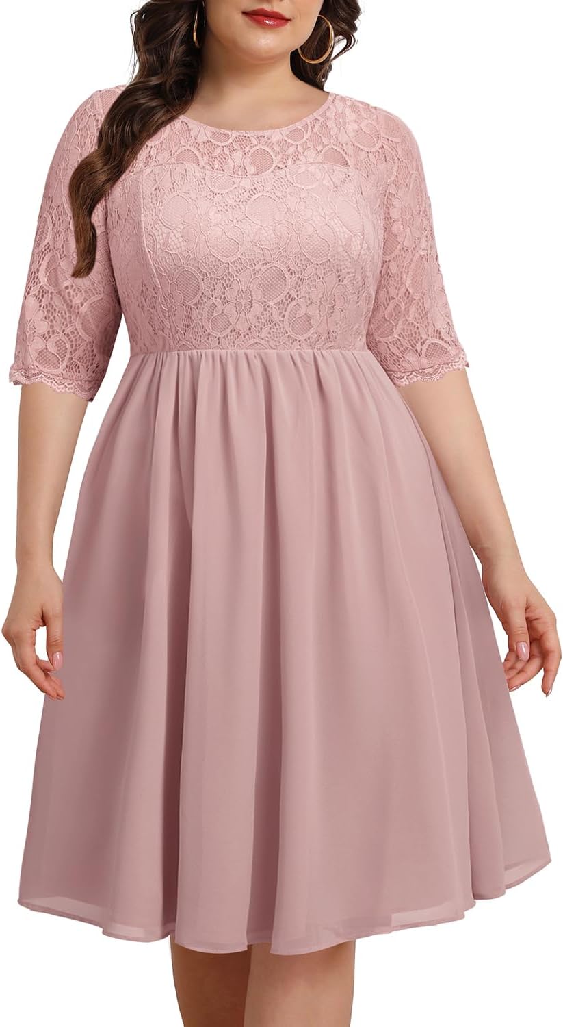 Plus Size Lace Chiffon Wedding Guest Dresses for Every Occasion