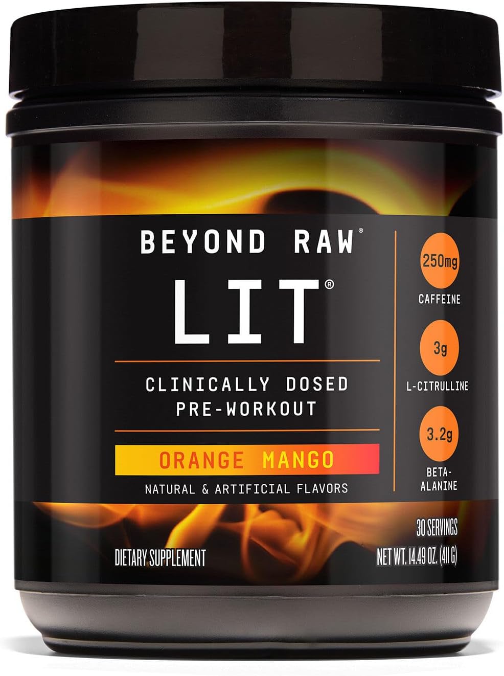 BEYOND RAW LIT Pre Workout Powder for Energy and Focus
