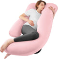 U Shaped Pregnancy Pillow for Sleeping - Light Pink Full Body Support