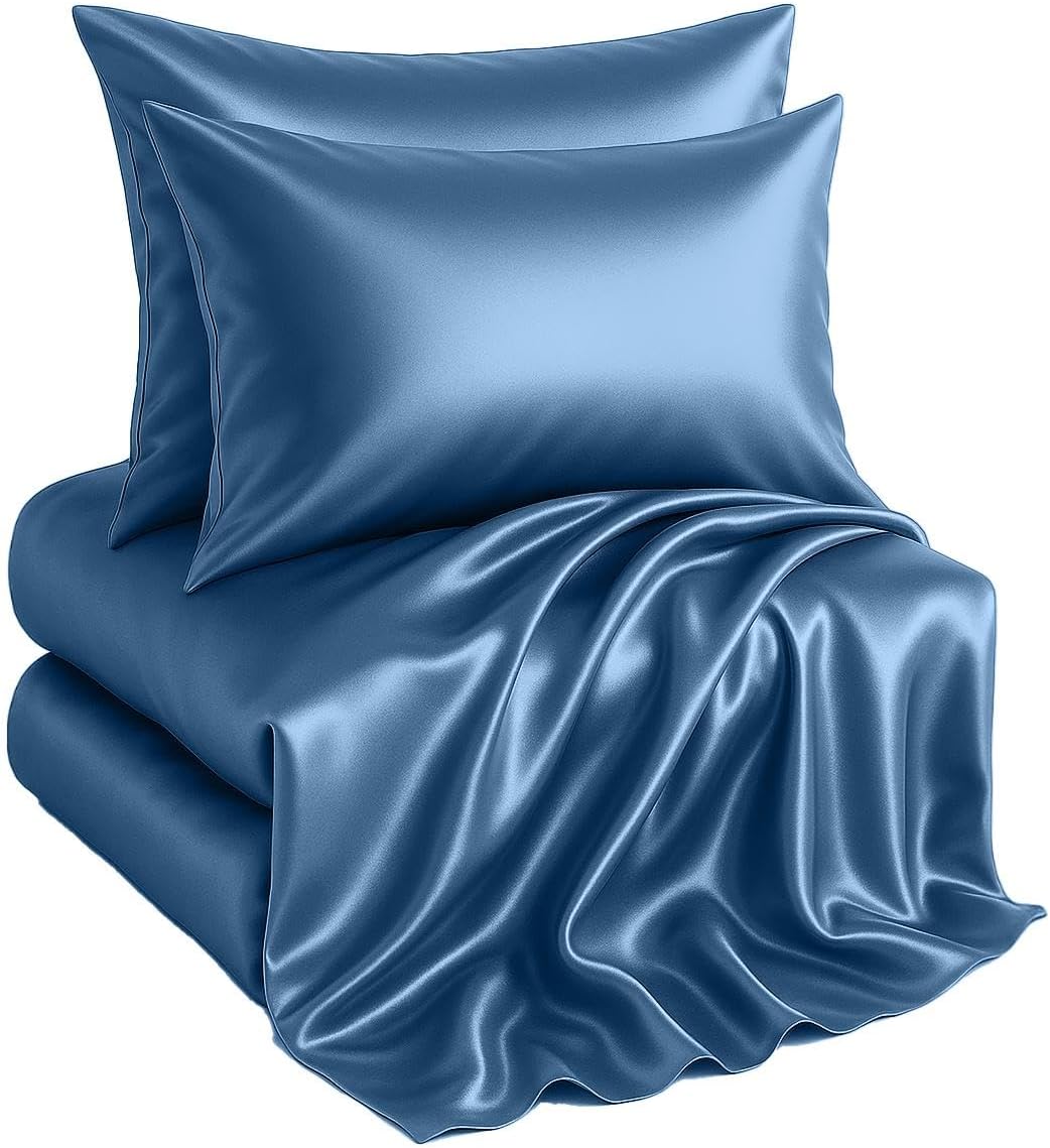 Casa Platino King Size Satin Sheet Set - Soft Like Silk Luxury