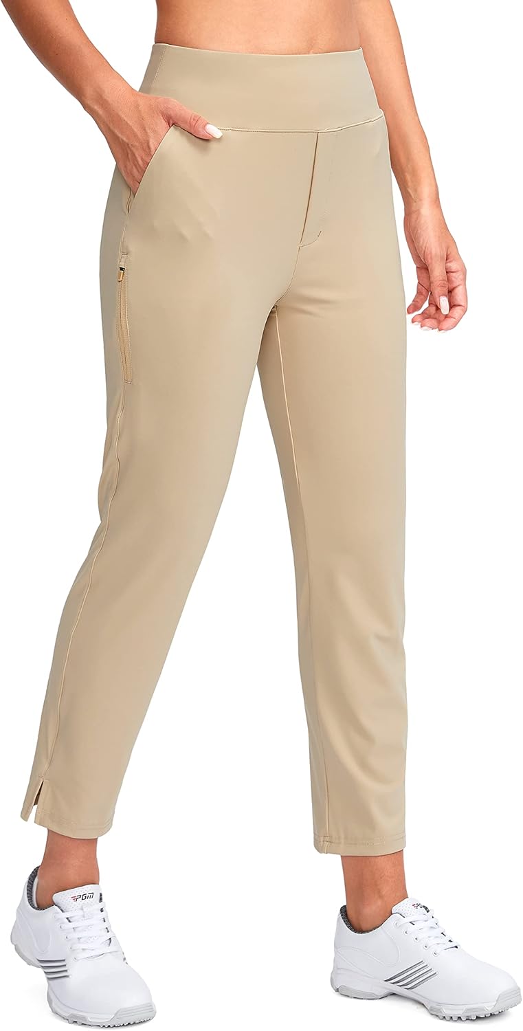 YYV Women's Golf Pants: Stretchy High Waist Ankle Pants