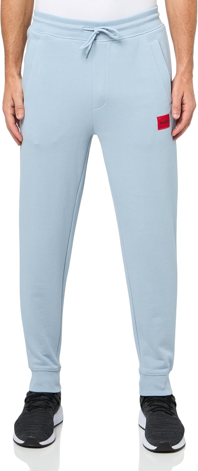 HUGO Mens Regular Fit Square Logo Jersey Drawstring Joggers Review