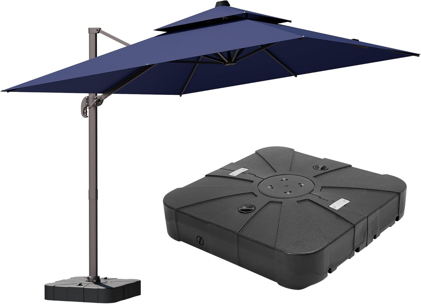 9x12FT Navy Cantilever Outdoor Patio Umbrella for All Spaces