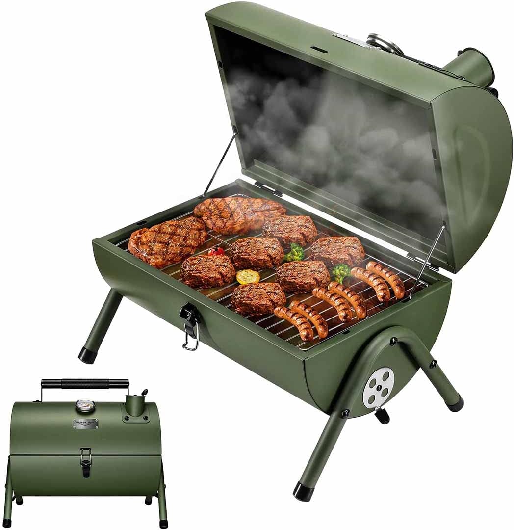 MAISON HUIS Adjustable Portable Charcoal Grill for Outdoor Fun