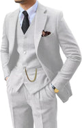 Retro 3 Piece Tweed Herringbone Suit Slim Fit Groom Tuxedos Set Size