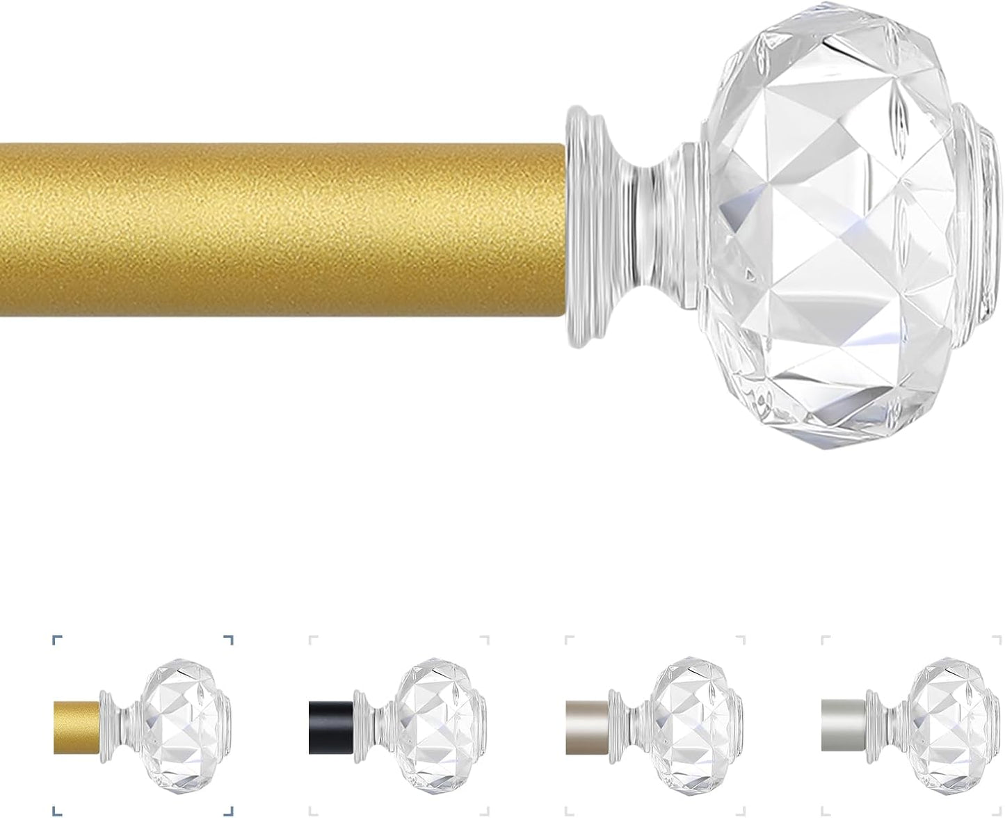Adjustable Heavy Duty Gold Curtain Rods - Elegant Window Decor