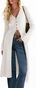 Womens Long Cardigan Sweater Oversized Bell Sleeve Midi - Knit Layer