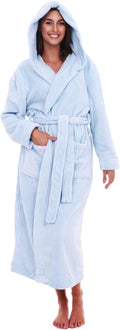 Alexander Del Rossa Womens Robe Long Plush Hooded Robe - Cozy Full