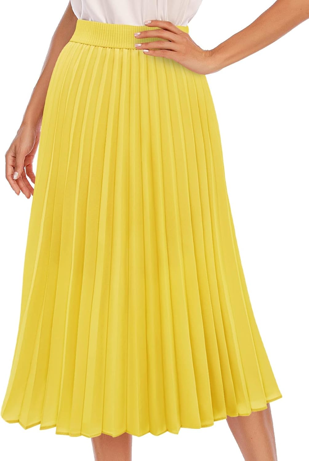 DRESSTELLS Pleated Midi Skirts for Women - Stylish and Versatile