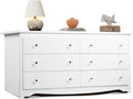 WLIVE White Dresser 59in Wide 6-Drawer Chest - Modern Storage Solution