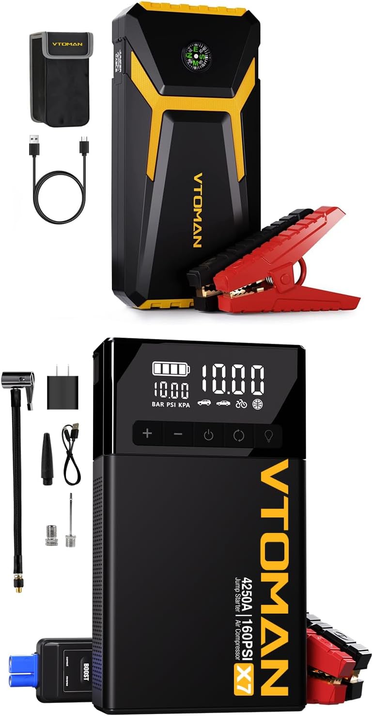 VTOMAN V6 Pro & X7 Jump Starter: Powerful 4250A +2000A Combo