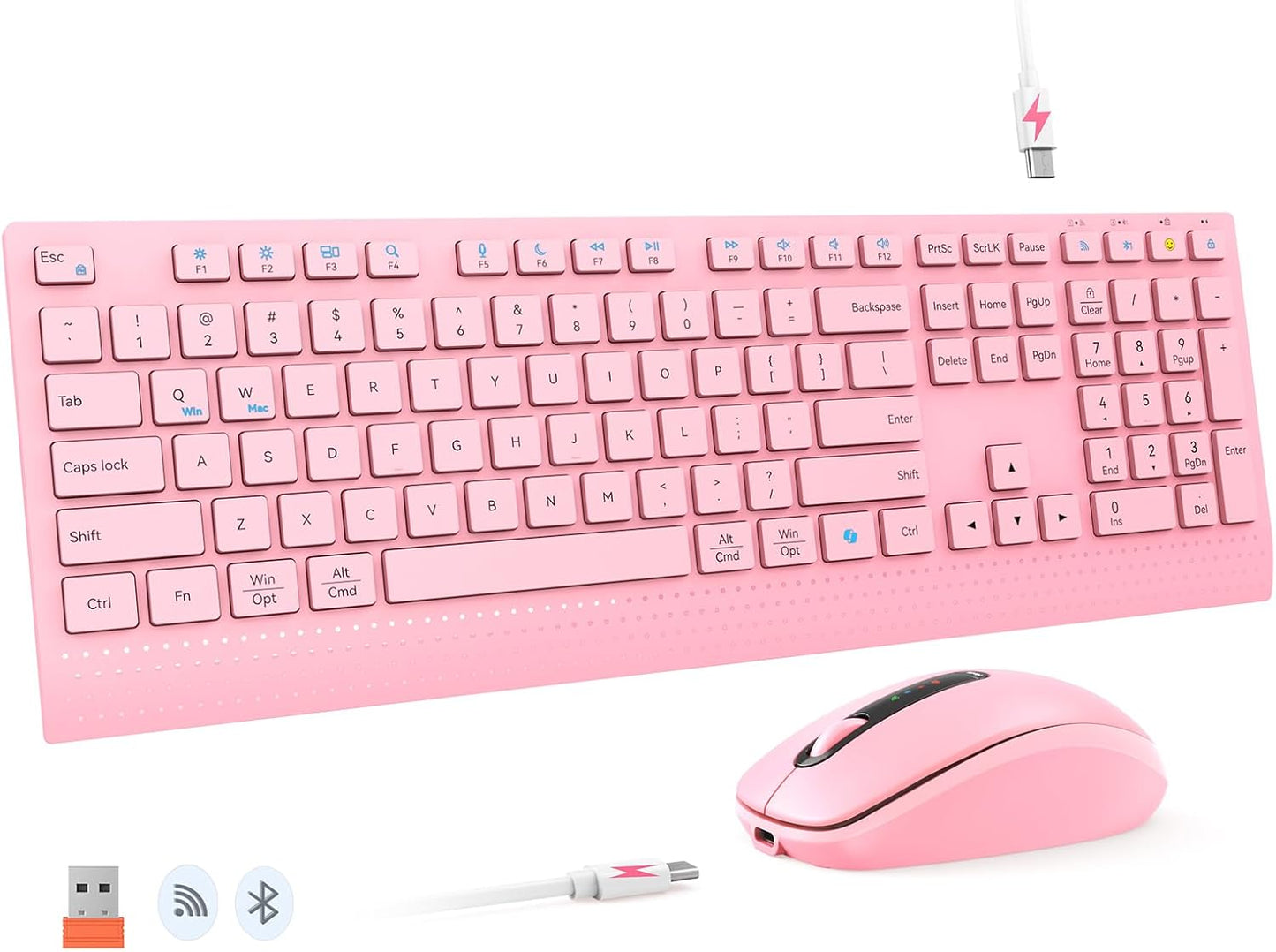 MEETION Wireless Keyboard & Mouse Combo: Multi-Device, Rechargeable, 2.4GHz/Bluetooth