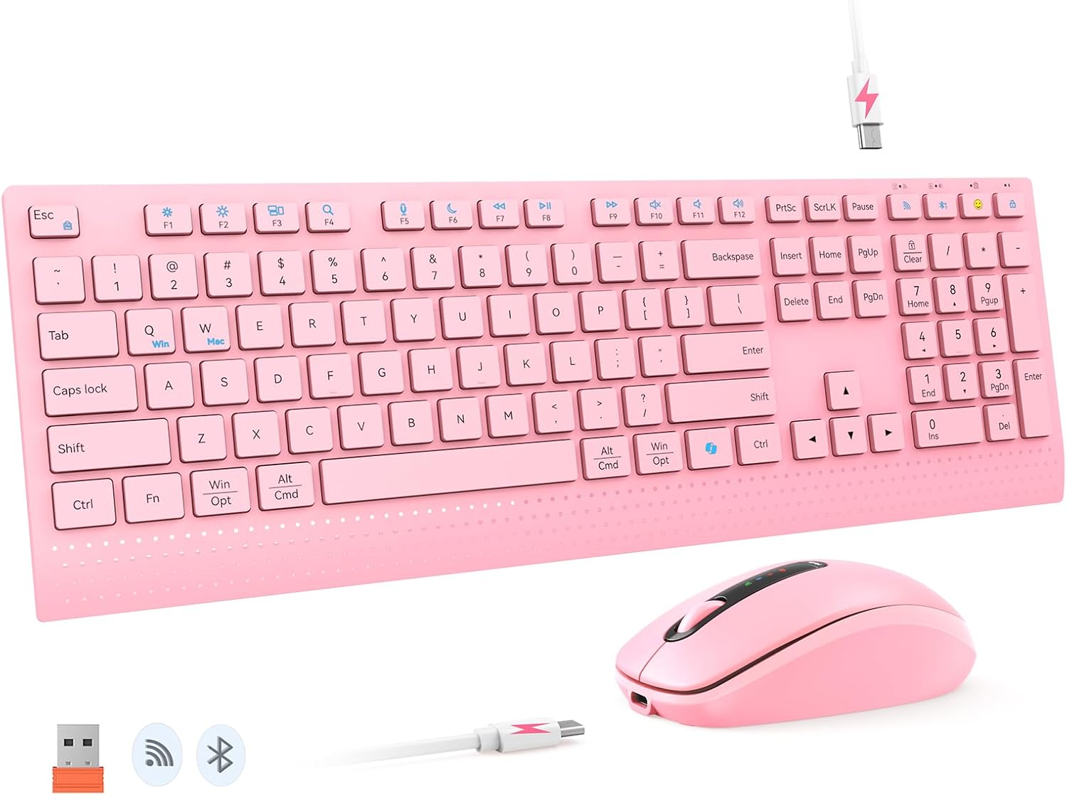 MEETION Wireless Keyboard & Mouse Combo: Multi-Device, Rechargeable, 2.4GHz/Bluetooth