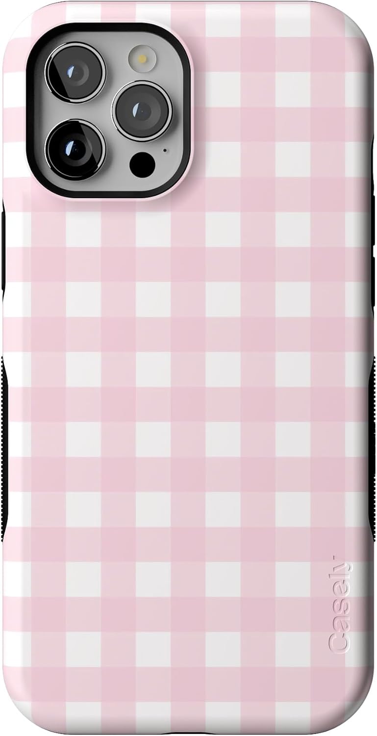 Bold Protective Design Casely iPhone 12 Pro Max Case in Pink Plaid
