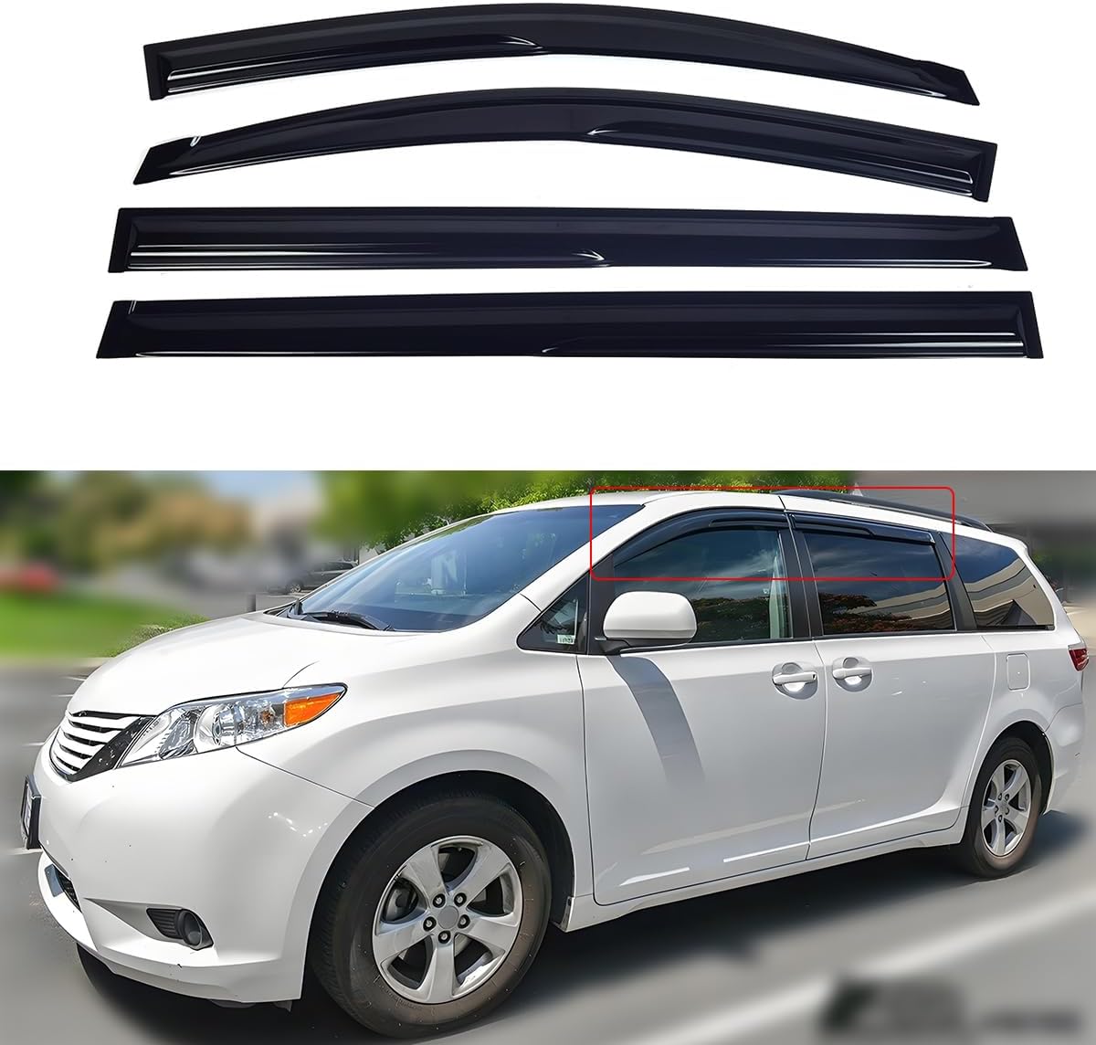 Window Visors for 2011-2020 Toyota Sienna - Rain Guards & Deflectors