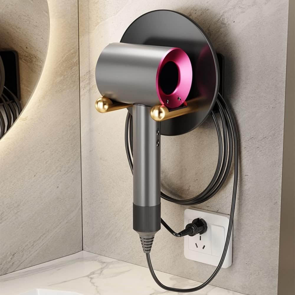 Mayvoo Black Wall Mount Hair Dryer Holder