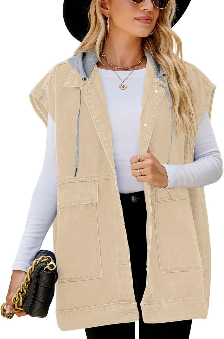 Oversized Denim Vest for Women - Stylish and Comfortable Fit