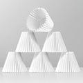Pleated White Chandelier Shades 3x6x5 in - Classic Small Clip-On Set