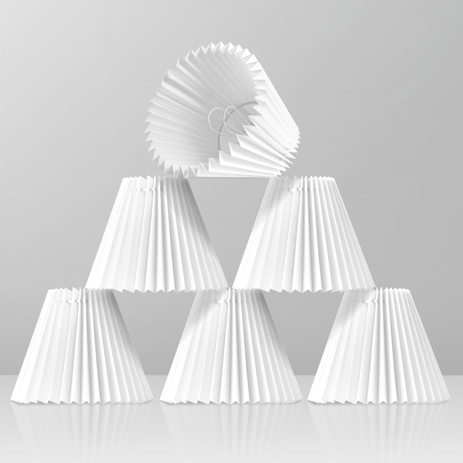 Pleated White Chandelier Shades for Elegant Lighting Decor