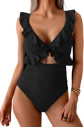 One Piece Swimsuit for Women Tummy Control Ruffle V Neck - Slimming at
