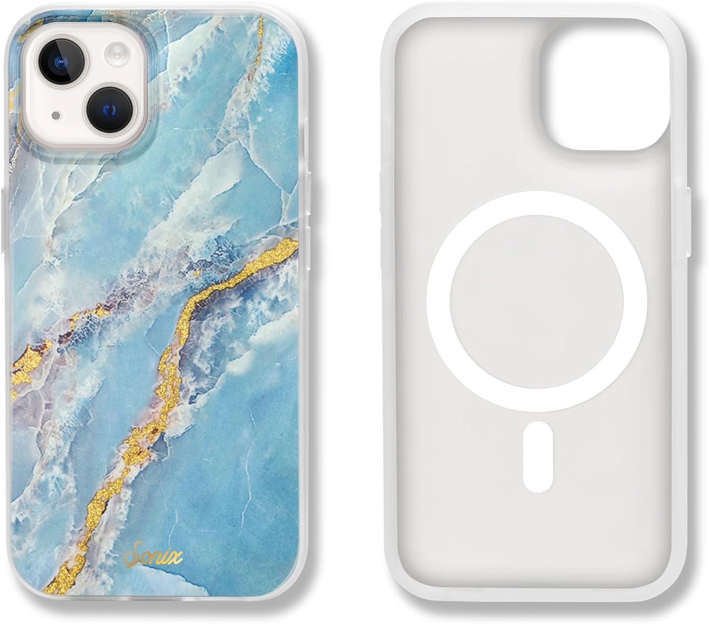 Sonix iPhone 15, 14, 13 Case - Ice Blue Marble Design