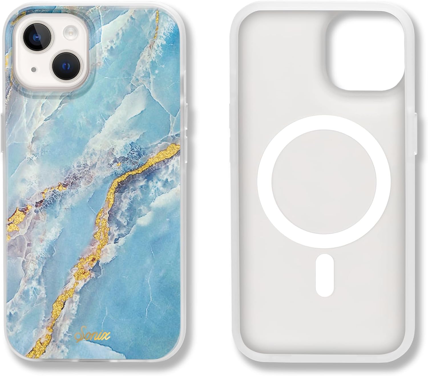 Sonix iPhone 15, 14, 13 Case - Ice Blue Marble Design