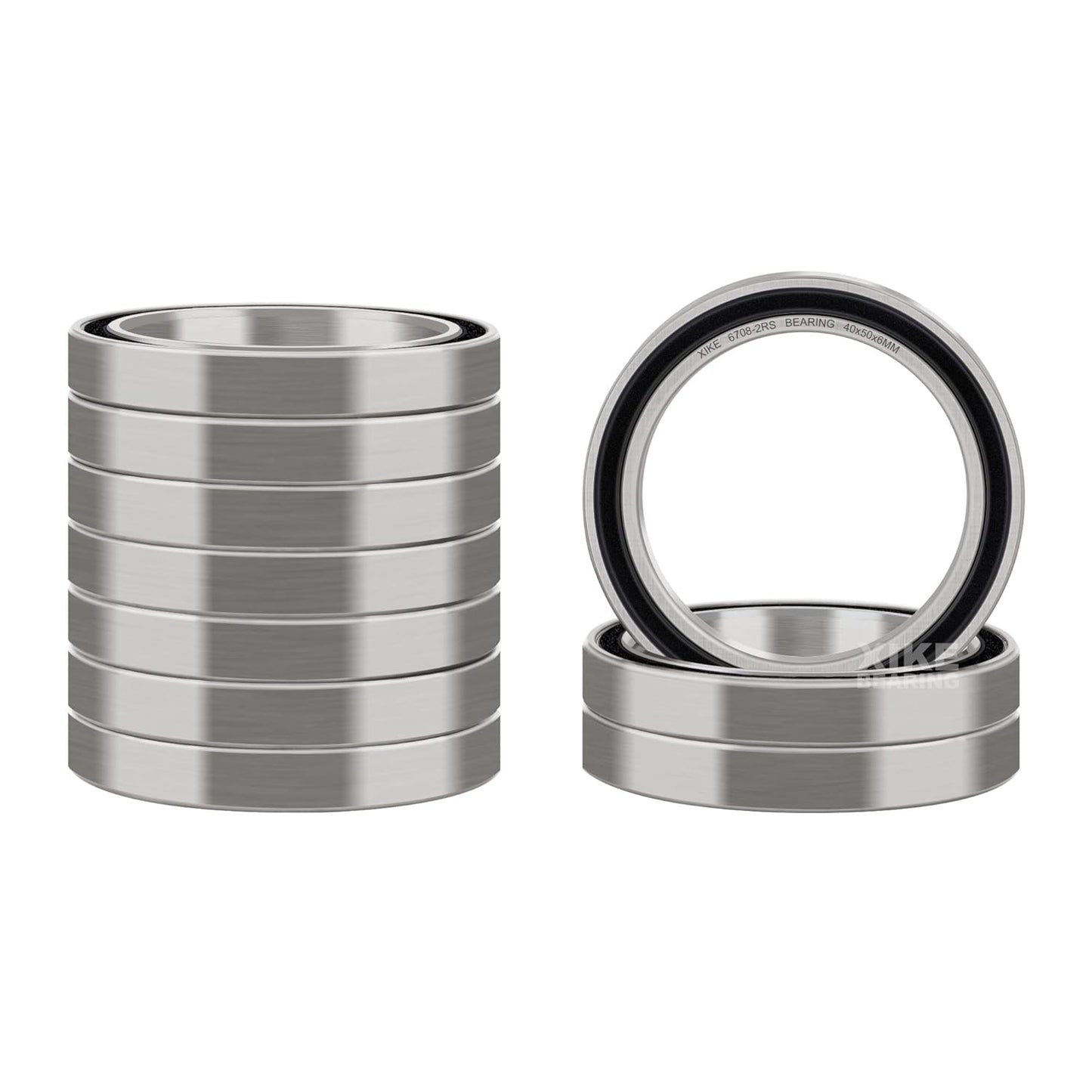 XIKE 10 Pcs 6708-2RS Bearings for Reliable Performance