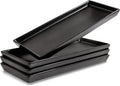 Matte Black Ceramic Serving Platters Set of 4 - Durable Entertaining