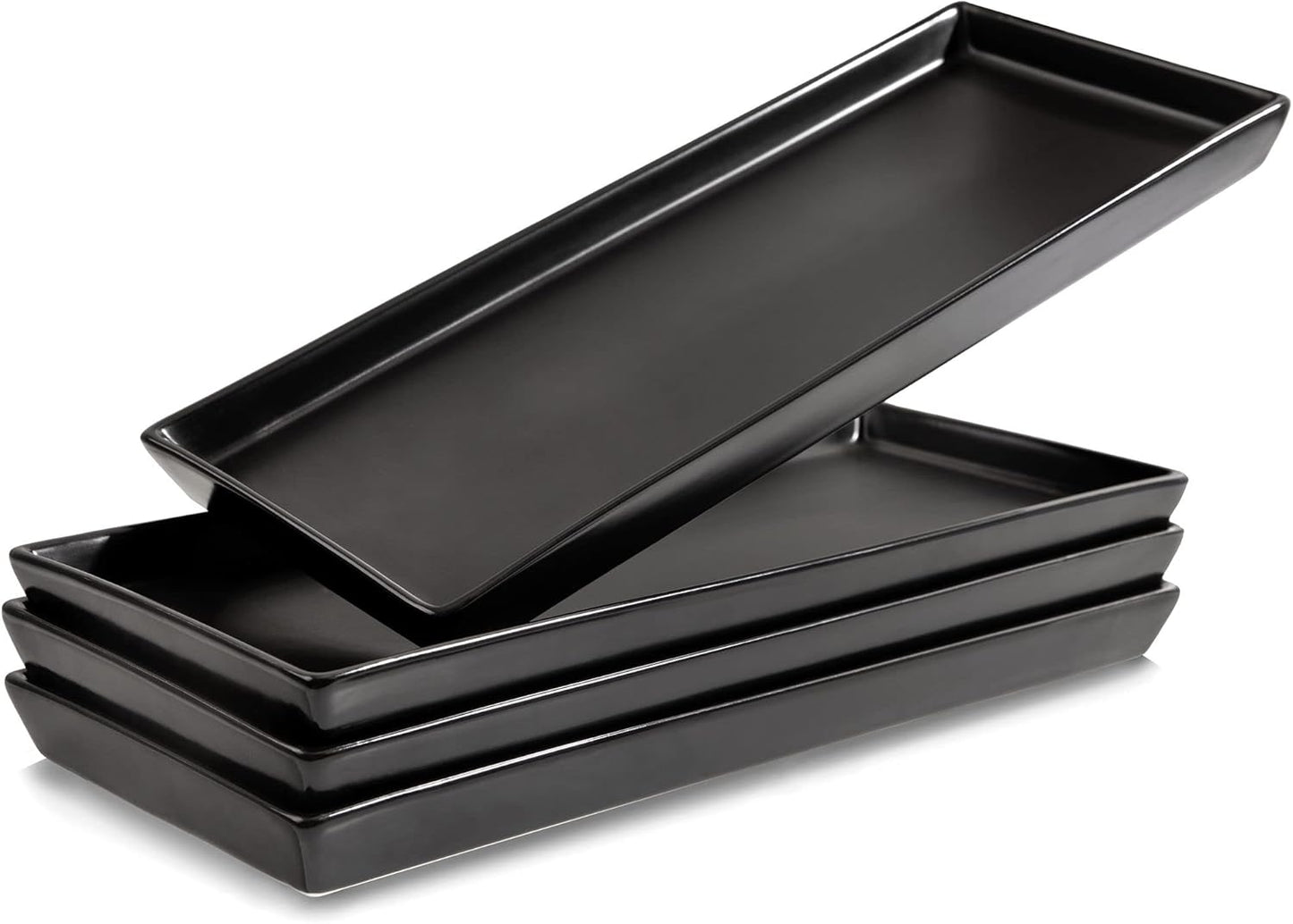 Home Beets Matte Black Ceramic Serving Platters for Entertaining