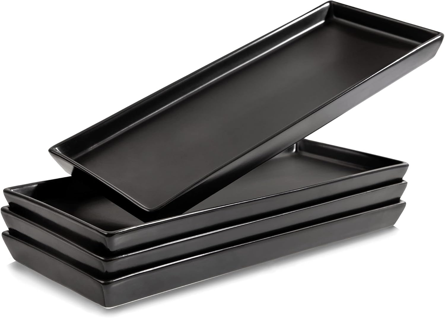Home Beets Matte Black Ceramic Serving Platters for Entertaining