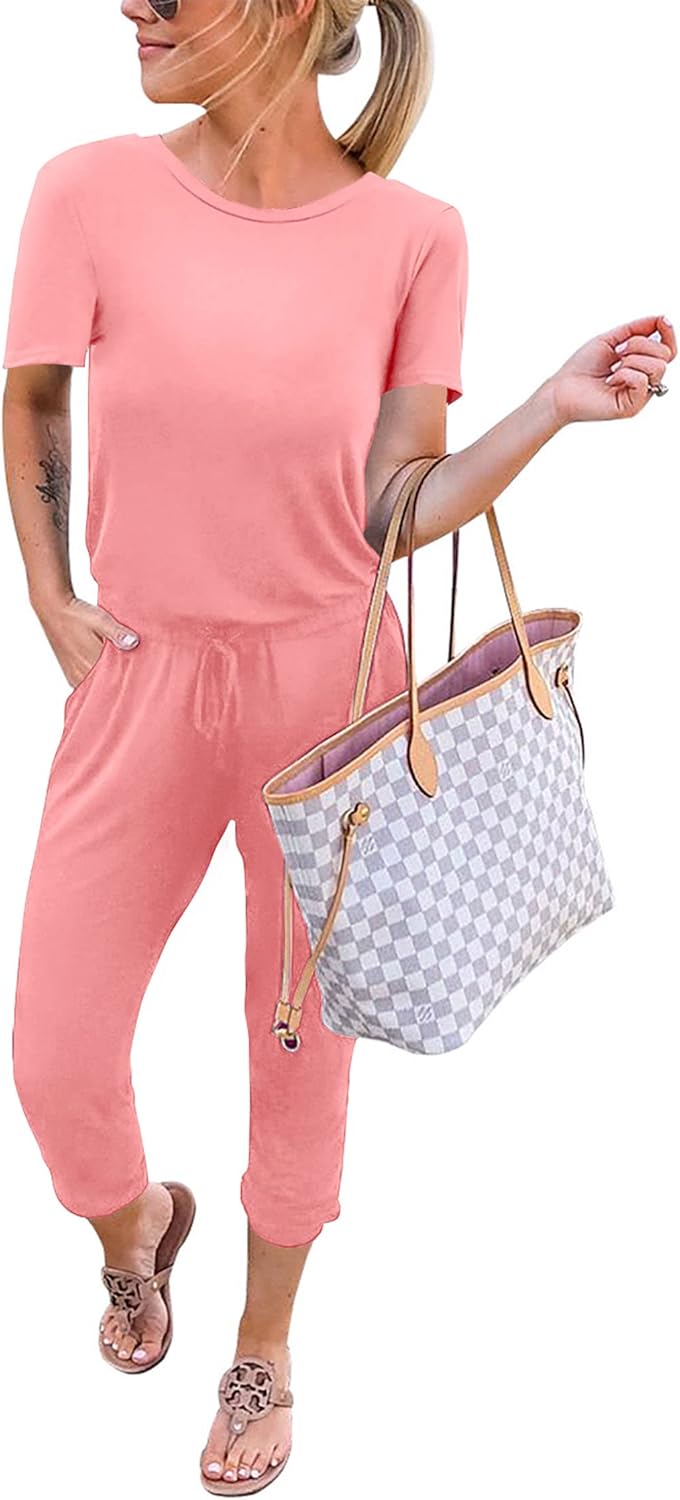 KIRUNDO Casual Short Sleeve Jumpsuits for Women Summer 2025