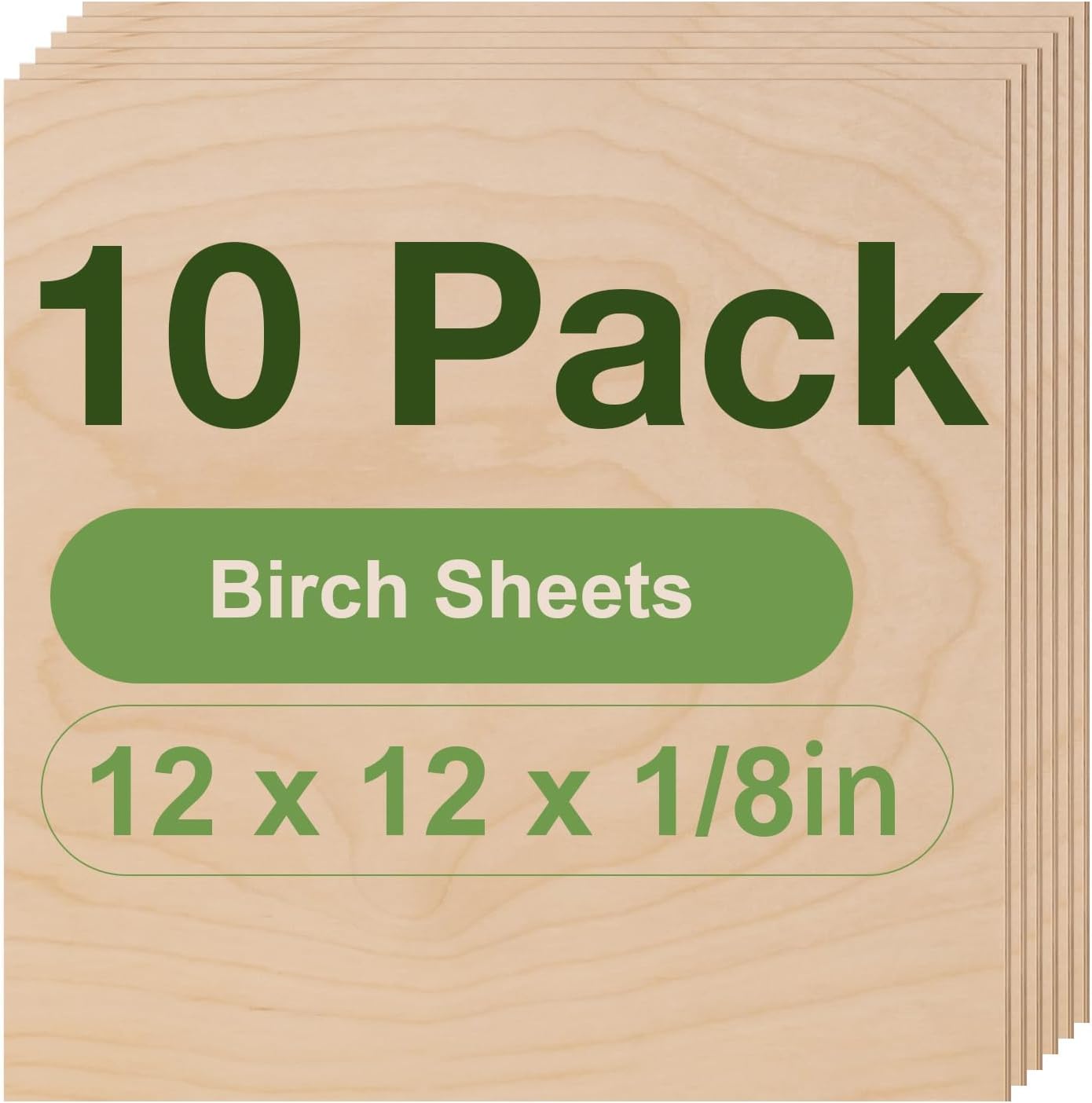 Premium 10-Pack 3mm Birch Plywood for Laser Cutting Projects