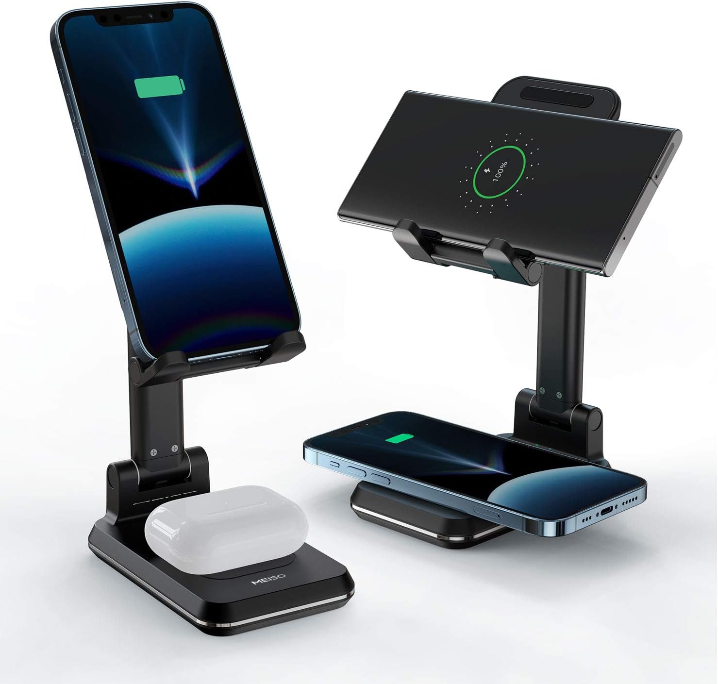 MEISO Dual Wireless Charger Stand - Fast Charging