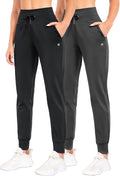 Women's Fleece Lined Water-Resistant Joggers - Warm High Waist