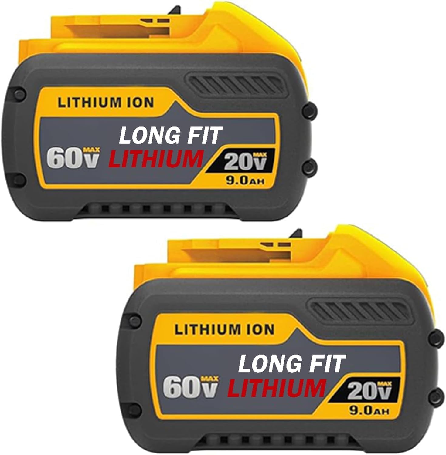 60V Battery Replacement for Dewalt Tools, 2-Pack, 9Ah Power