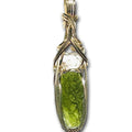 Genuine Moldavite Crystal Necklace - Herkimer Diamond Pendant - High
