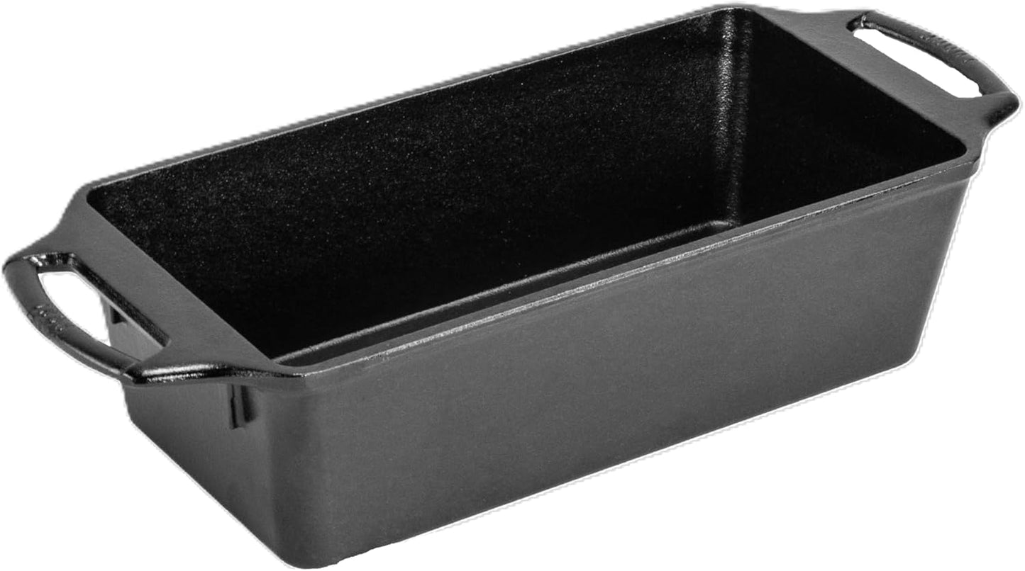 Lodge 10 Inch Pre-Seasoned Cast Iron Loaf Pan for Baking