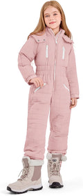 Haloumoning Kids Snow Suit for Girls - Waterproof Insulated One Piece