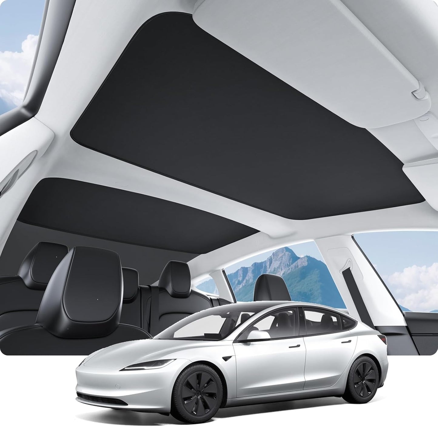 Tesla Model 3 Sunshade Roof with Nano Ice-Crystal Coatings