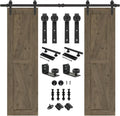 S&Z TOPHAND 24in x 84in Double Gray Knotty Pine Barn Door - Solid