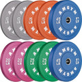 2 Inch Bumper Plates Set 10-500lbs - Durable Rubber Olympic Plates