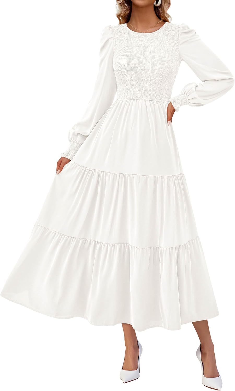 KIRUNDO Long Sleeve Maxi Wedding Guest Dress for Women 2025