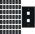 2 Port Keystone Jack Wall Plate with Smooth Face (50-Pack)