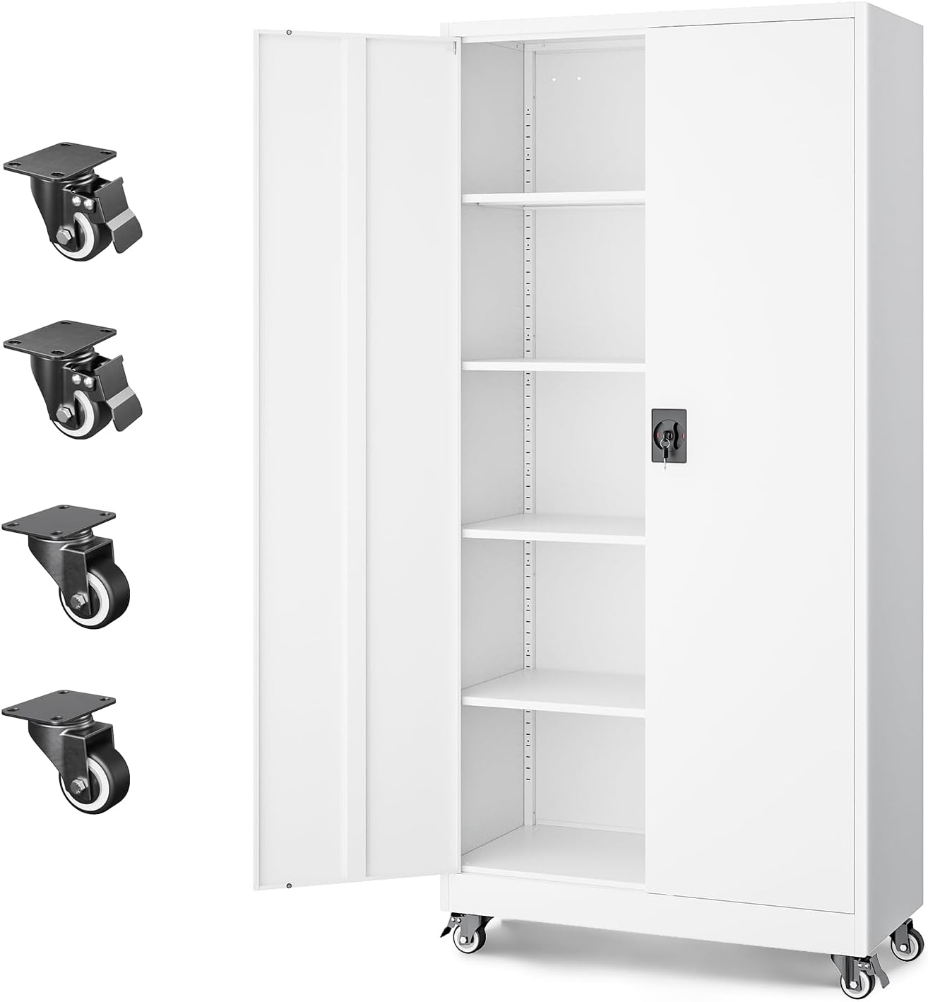 Letaya Metal Garage Storage Cabinets with Lock and Adjustable Shelves