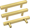 Goldenwarm Brushed Brass Cabinet Knobs and Drawer Pulls 3.5in Centers