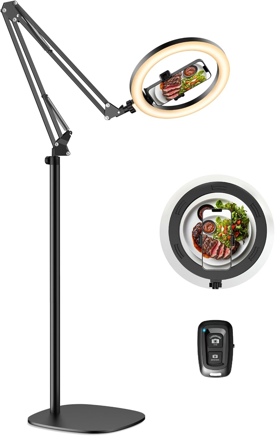 InnoGear 10in 2-in-1 Overhead Selfie Ring Light for Creators