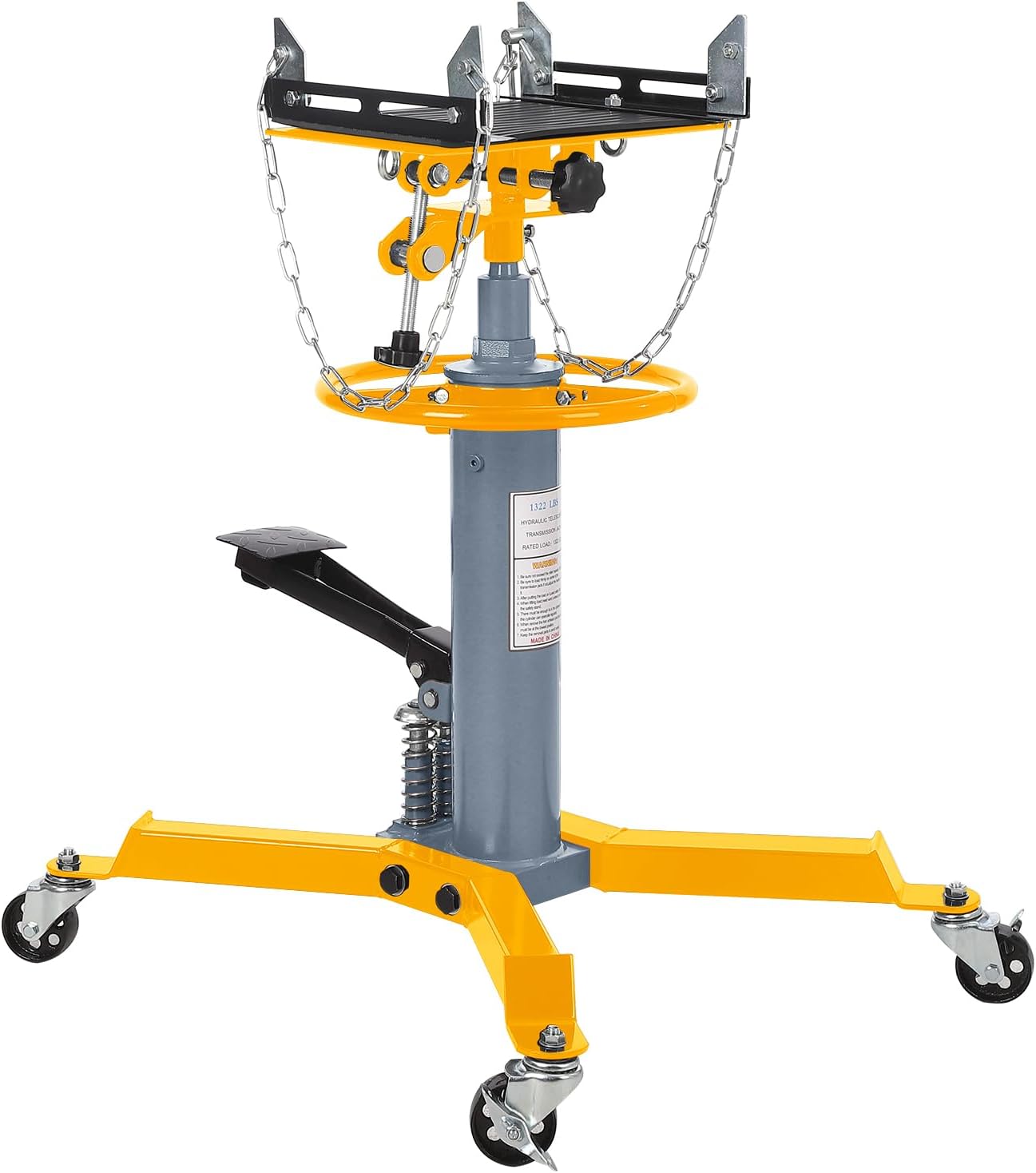 Dual Plunger Hydraulic Transmission Jack with 1322lbs Capacity