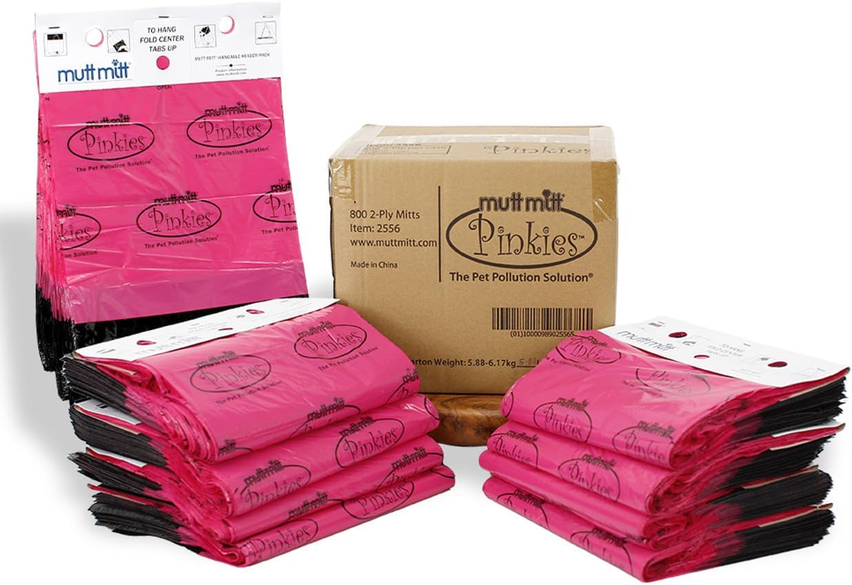 Mutt Mitt Pinkies 2-Ply Dog Waste Bags - Leakproof & Durable